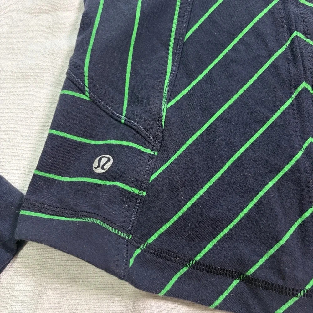 Vintage‎ Lululemon Forme Jacket Slalom Stripe Inkwell Green Bean-XS/S
